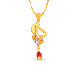 Classical Stylish Heart Hanging Design Gold Pendant