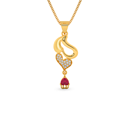 Classical Stylish Heart Hanging Design Gold Pendant