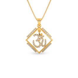 Conservative Moving Om Gold Pendant