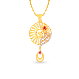 Dazzling Rolling Floral Gold Pendant