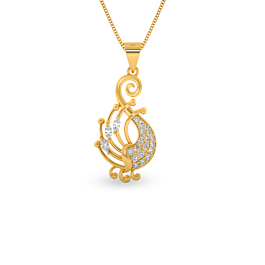 Modish Swirl pattern Gold Pendant