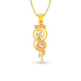 Glimmering Twin Leaf Gold Pendant