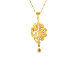 Stunning Leaf Design Gold Pendant