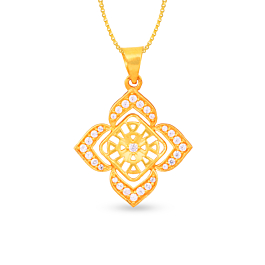 Ethereal Floral Gold Pendant