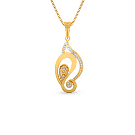 Glowing Inverted Paisley Gold Pendant