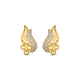 Gorgeous Leaf Pattern Gold Earrings