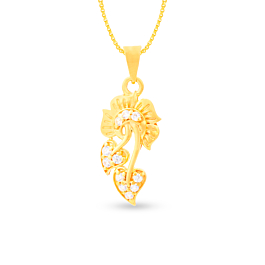  Blooming Floral and Leaf Pattern Gold Pendants