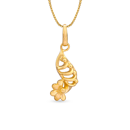 Dazzling Twisted Floral Gold Pendant