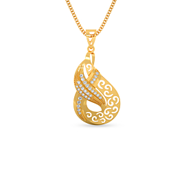Fancy Whirl Pattern Gold Pendant
