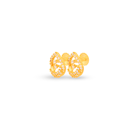 Shimmering Pear Drop Gold Earrings