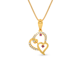 Entwined Heart Gold Pendant
