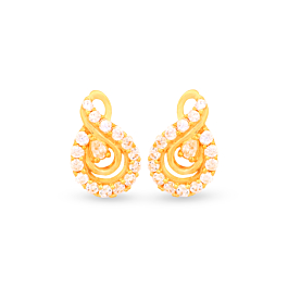 Scintillating Swirl Gold Earrings