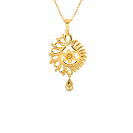 Dazzling Petite Floral Gold Pendant