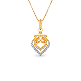 Gleaming Dainty Floral Gold Pendant