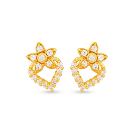 Charming Floral Gold Earrings