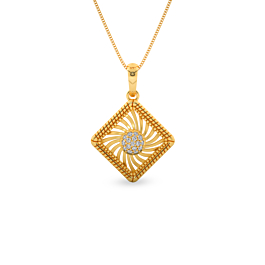 Magnificent Rhombus Pattern Gold pendant