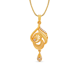 Fashionatic Pear Drop Gold Pendant