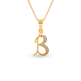 Stylish Alphabet B Gold Ring