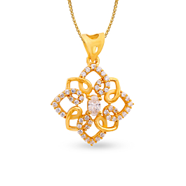 Eye Catchy Floral Gold Pendant