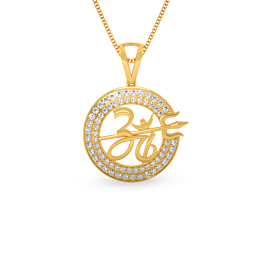 Traditional OM Pattern Gold Pendant