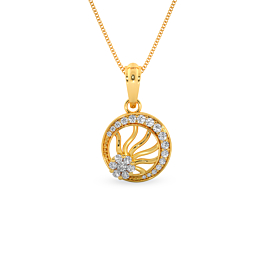 Fascinating Circular Floral Gold Pendant