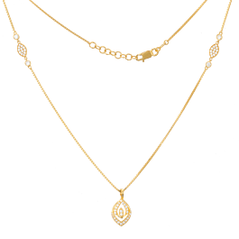 Exquisite Oval Pattern Gold Necklaces