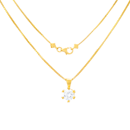 Classic Single Stone Gold Necklace