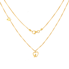 Graceful Chirping Bird Gold Necklaces