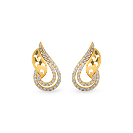Stylish S Pattern Gold Earrings