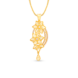 Fascinating Oval Shape with Floral Gold Pendants