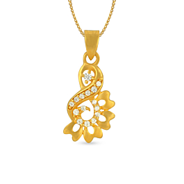 Alluring Semi Floral Gold Pendant