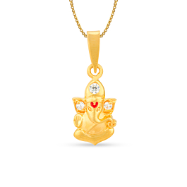 Lord Ganesha with Glorious Stone Gold Pendants