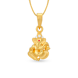 Lord Ganesha with Shiny Stone Gold Pendants