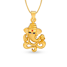 Pleasant Lord Bal Ganesha Gold Pendant