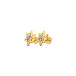 Twinkling Galaxy Star Gold Earrings
