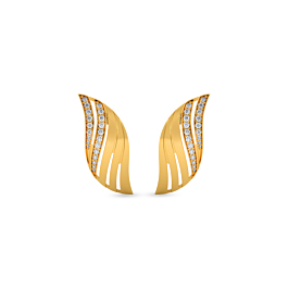 Trendy Sleek S Pattern Gold Earrings