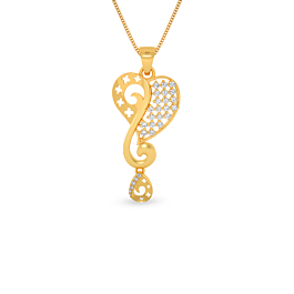  Ivory Heartin Semi Stone Gold Pendants