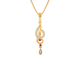 Dancing Drops with Attractive Pink Stone Gold Pendants