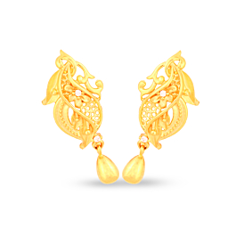 Appealing Intricate Floral Gold Earrings