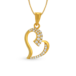 Romantic Heart Gold Pendant