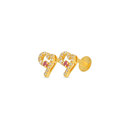 Fashionable Heartin Gold Earrings