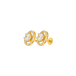 Majestic Oval Shaped Gold Earrings