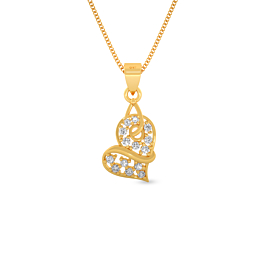 Sparkling Heart Gold Pendant