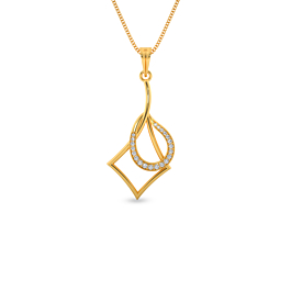 Debonair Interlocked Geometrical Gold Pendants