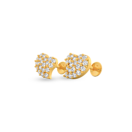 Stylus Heart Design Gold Earrings