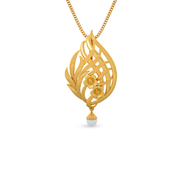 Charming Floral Gold Pendant