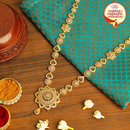 Scintillating Floral Gold Necklace - Wedding and Celebrations Collection