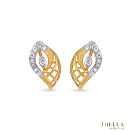 Petite Leaf Diamond Earrings - Theiaa Collection