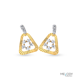 Subtle Geometric Diamond Earrings - Melody Collection