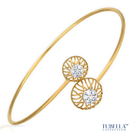 Artistic Floral Diamond Cuff Bracelet - Tubella Collection